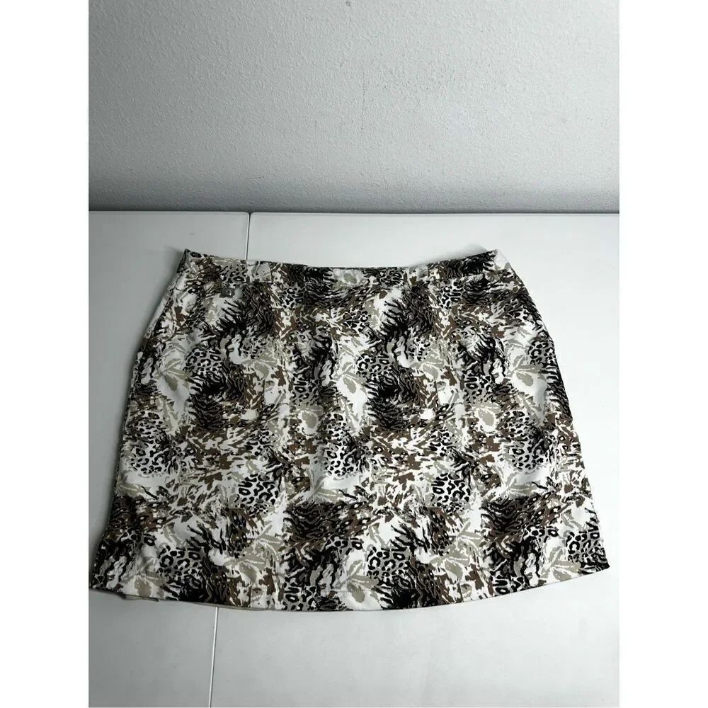 Allyson Whitmore Golf Skort  Animal Print Size 20W Sides & Back Pocket Side Zip